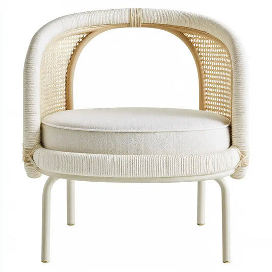 Sillón con respaldo arqueado con trama abierta - beige - aluminumgardenbench