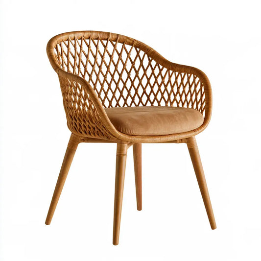 Silla con respaldo envolvente entrelazado - marrón - aluminumgardenbench