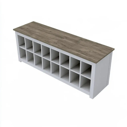 Isla de cocina con compartimentos abiertos rectangulares - gris