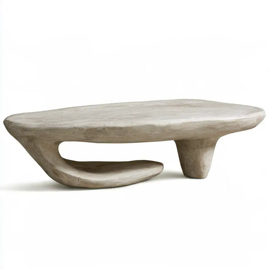 Mesa de centro con tablero orgánico y base abierta - gris - aluminumgardenbench