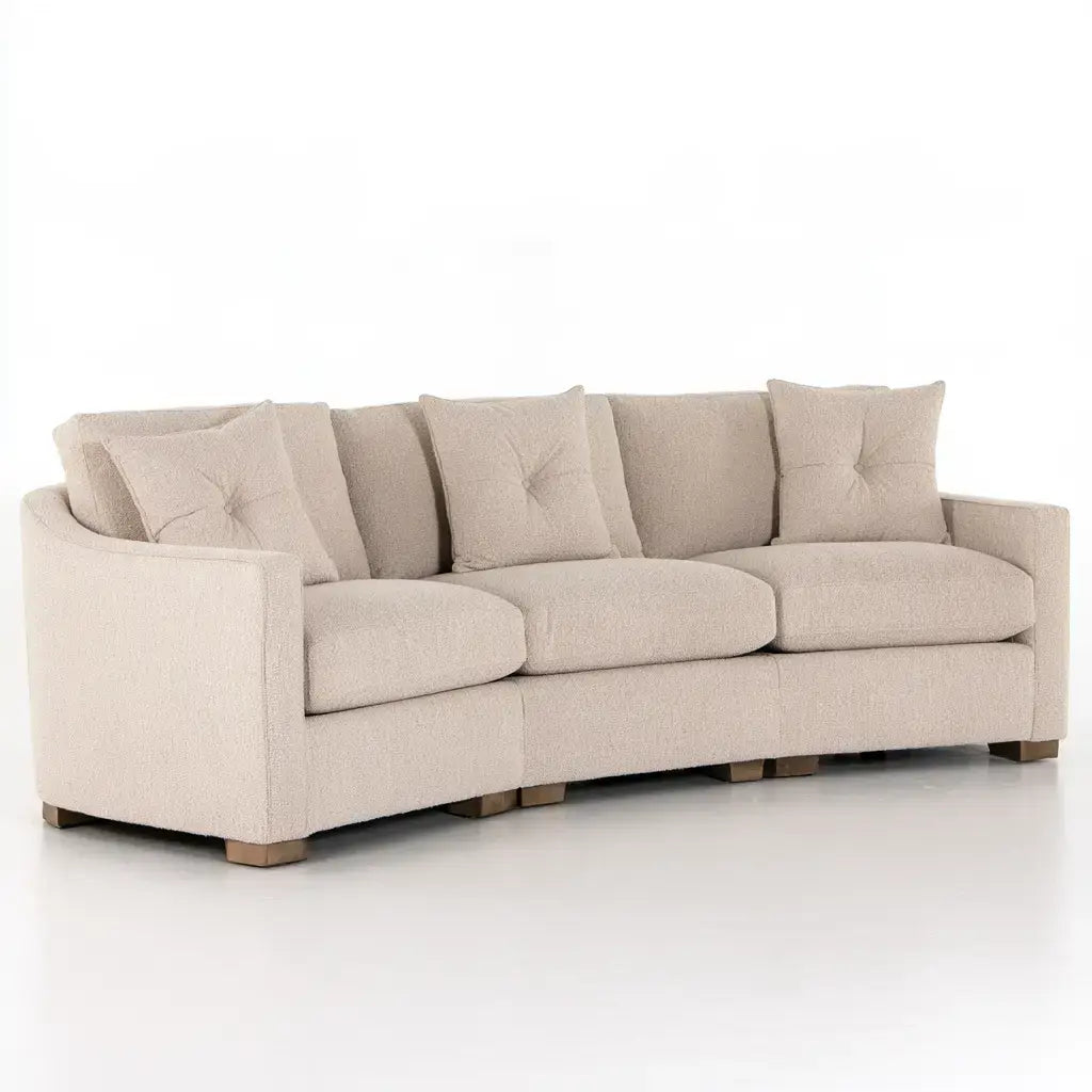 Sofá con brazos rectos y cojines decorativos - beige - aluminumgardenbench